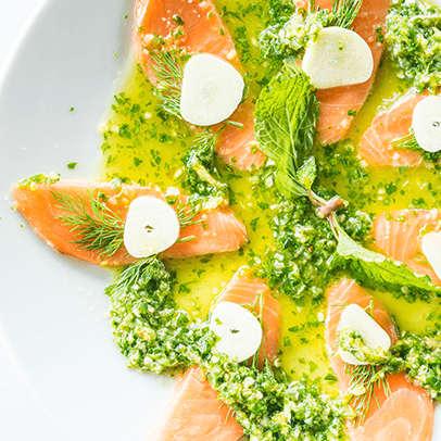 Gezonde salade met zalm